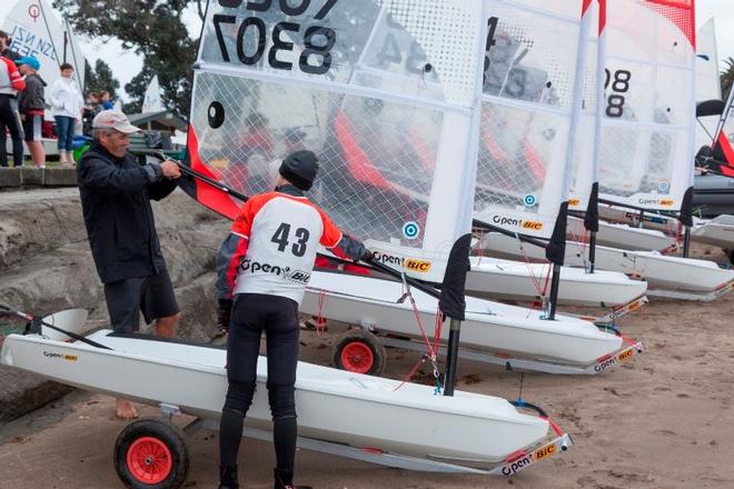 Russell Coutts with young sailors - O’pen BIC Murrays Bay Stack Winchamps 2016 © Murrays Bay S.C